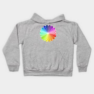 Colorful Mandala with 3D Effect and White Lines Kids Hoodie